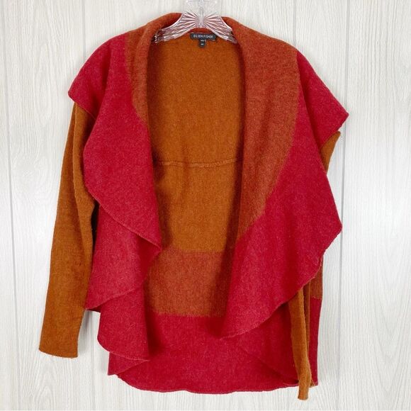 Eileen Fisher Sweaters - Eileen Fisher | Red & Orange 100% Merino Wool Sweater Cardigan Size XS